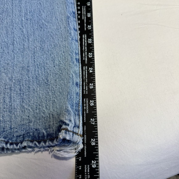 Levi's 501 Jeans Mens 36x29 Faded Light Wash Blue Straight Leg Button Fly Denim - Picture 10 of 12